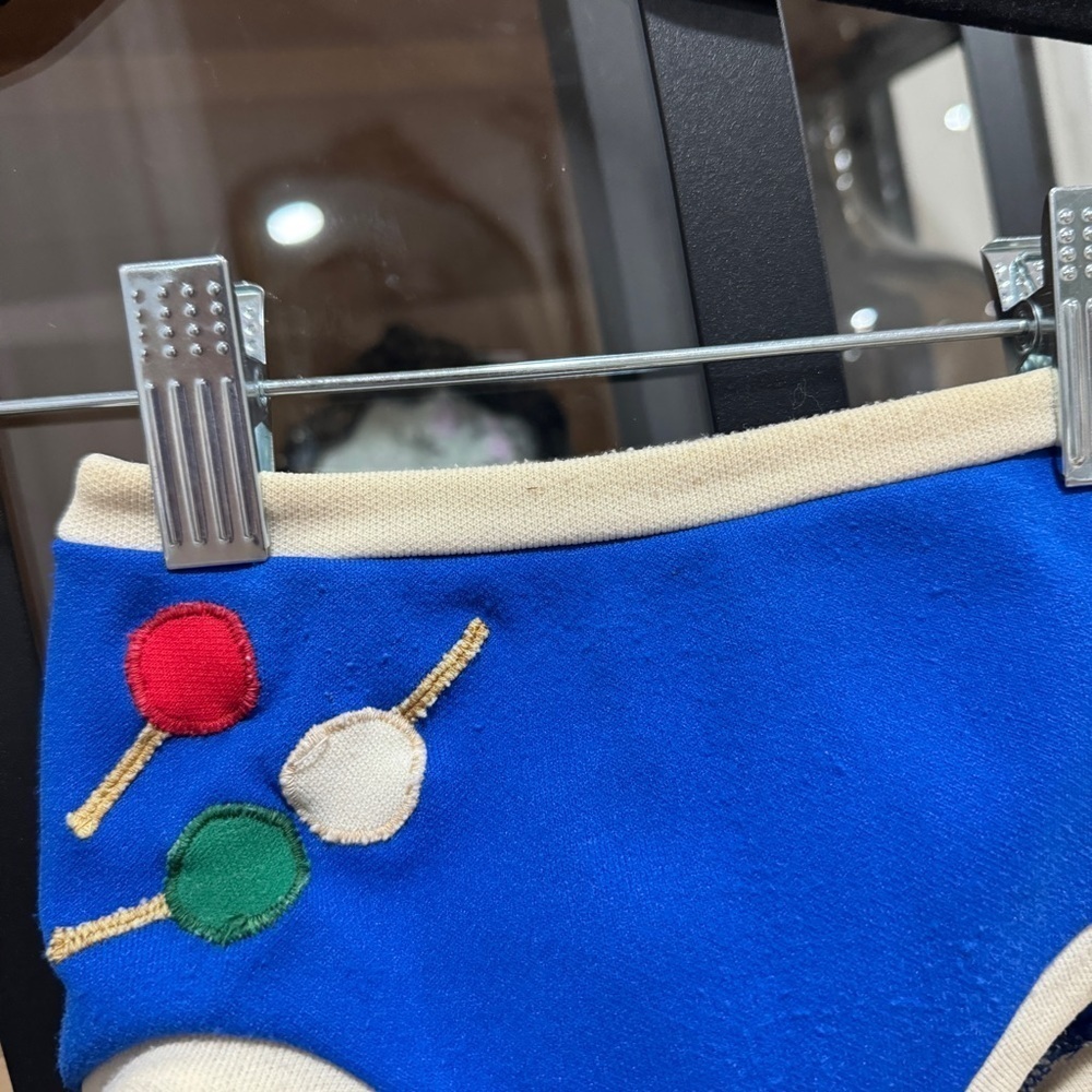 80s Vintage Florence Eiseman baby boy set polo shorts appliqué embroidery sucker - Picture 5 of 8